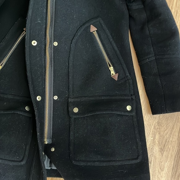 J.CREW Chateau Parka Italian Stadium Cloth Wool Faux Fur Style G9093 - Picture 9 of 11